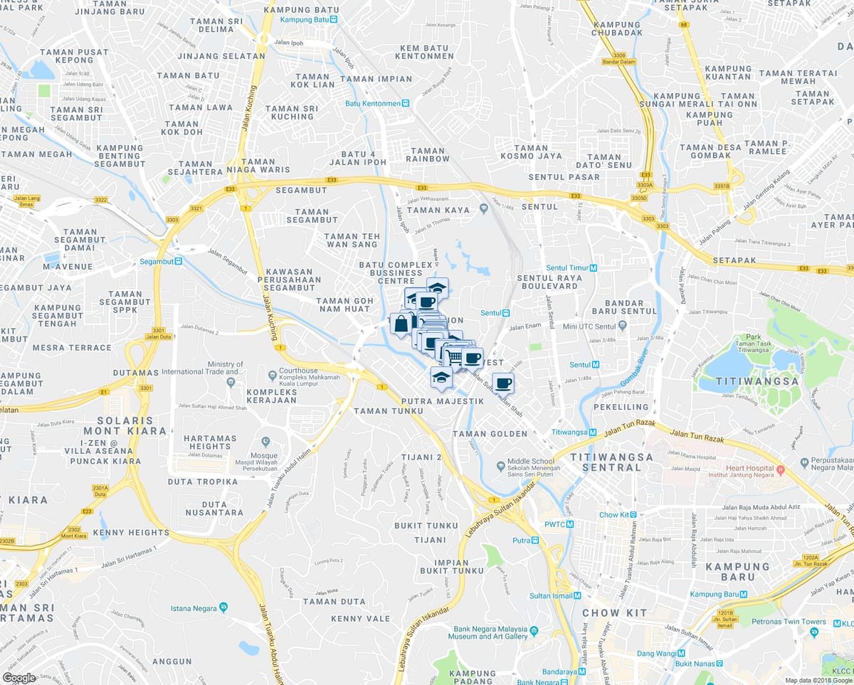 Térkép jalan ipoh kuala lumpur