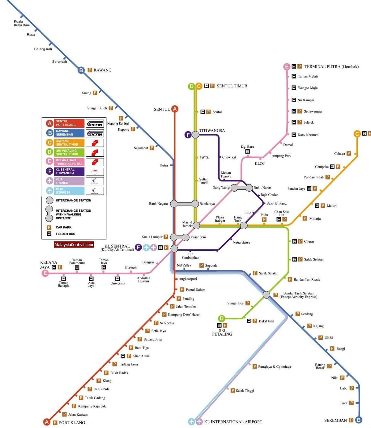 kuala lumpur fény vasúti térkép