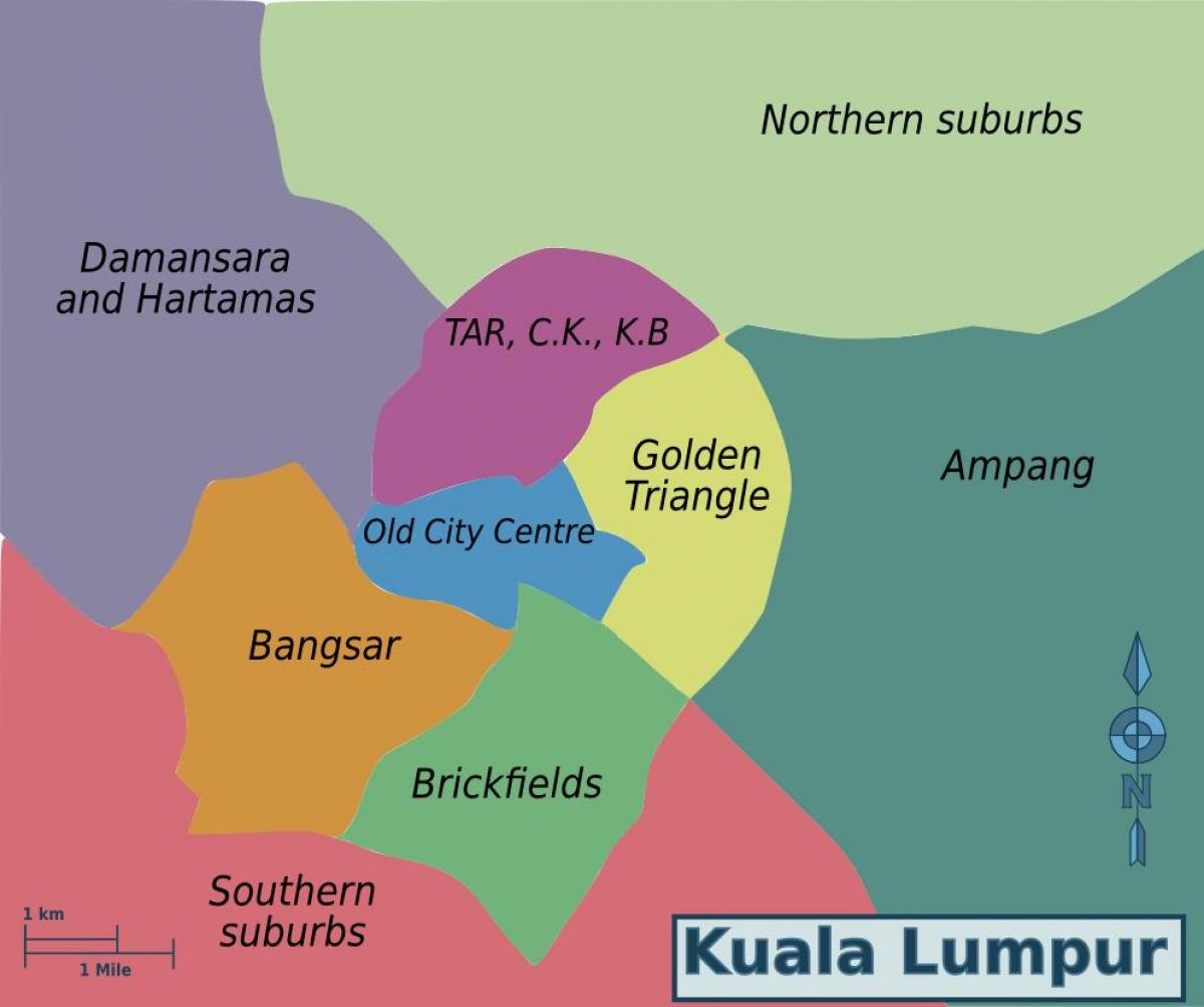 kuala lumpur kerületi térkép