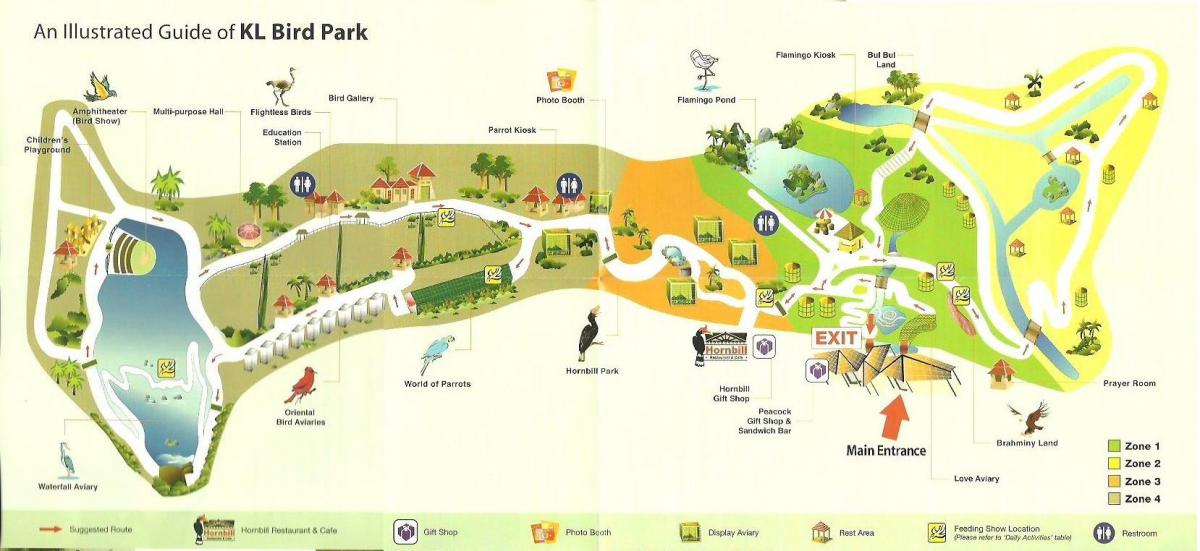 kuala lumpur madár park térkép