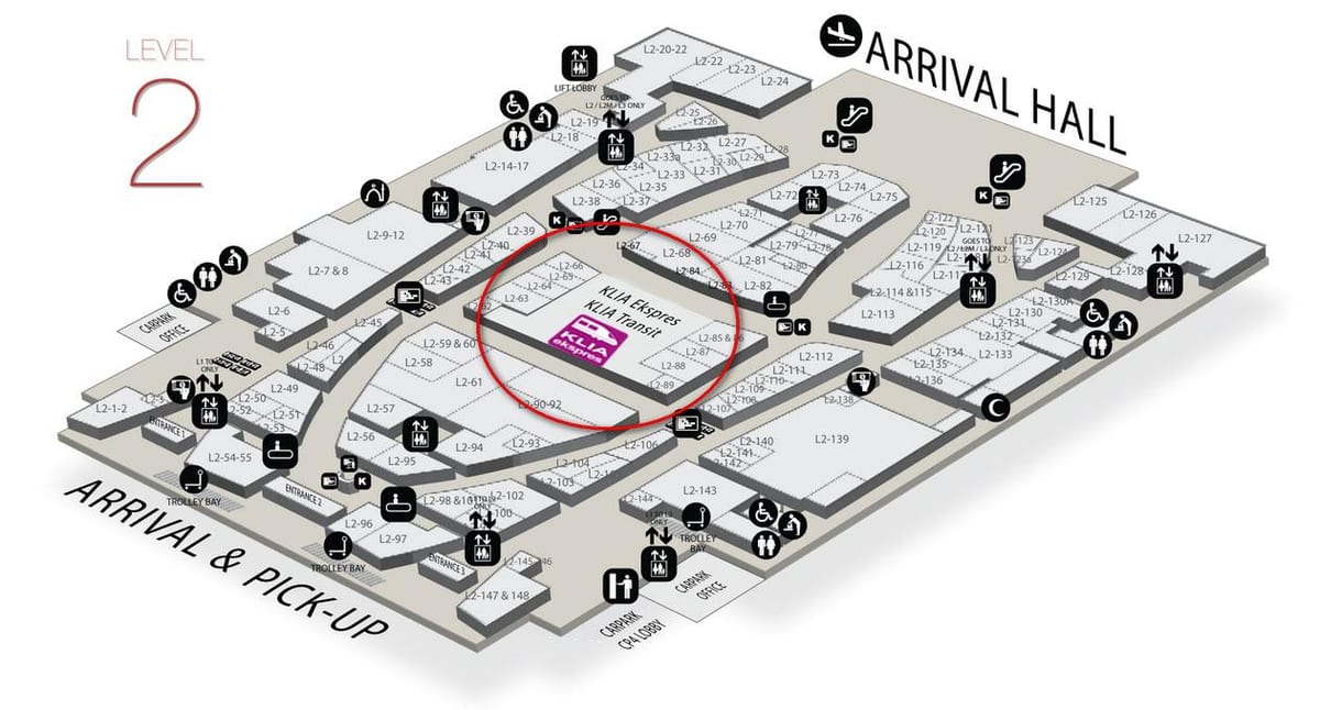 klia2 érkezés térkép