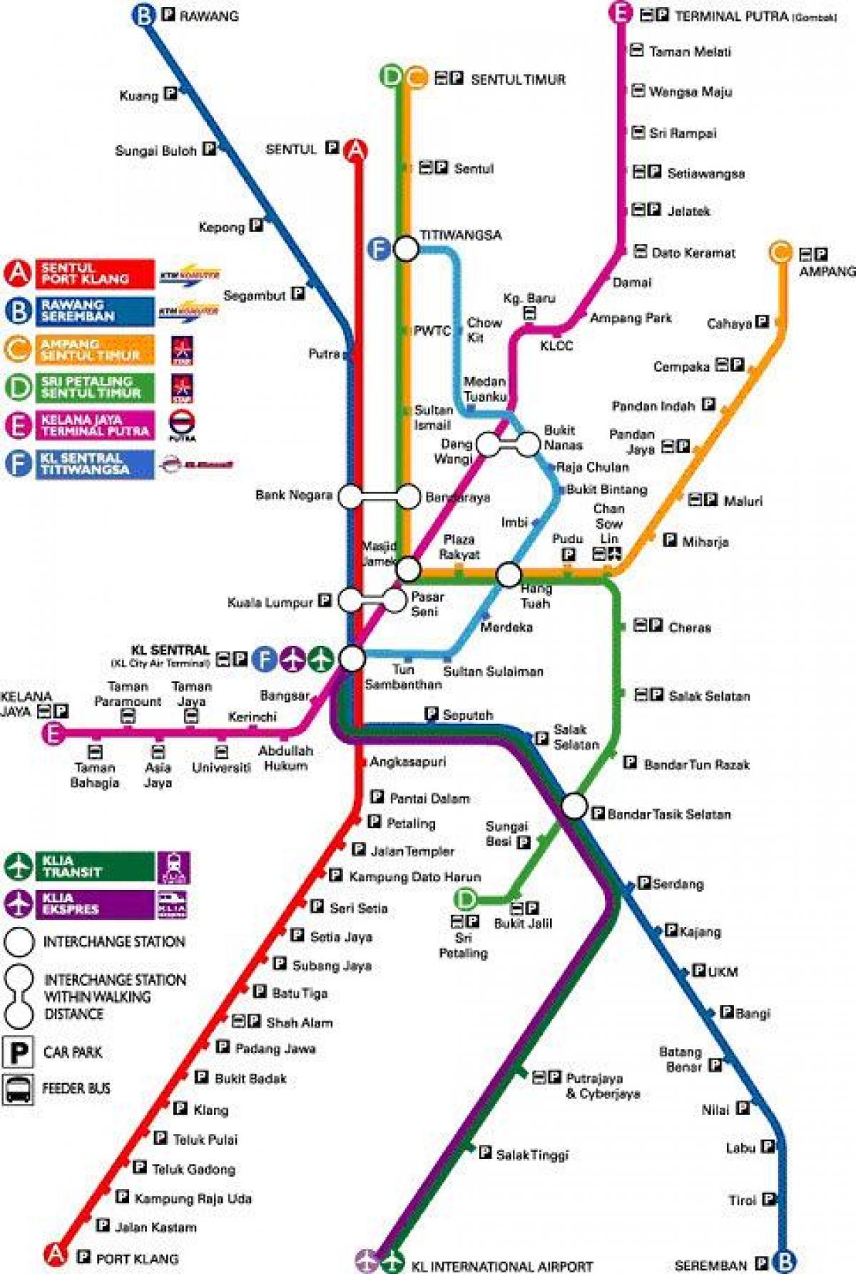klia express útvonal térkép