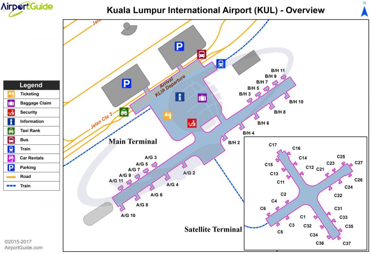 kuala lumpur nemzetközi repülőtér, terminál térkép