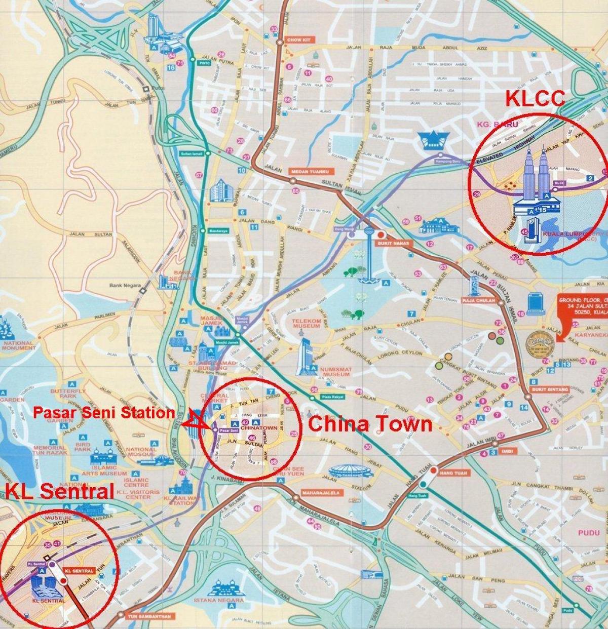 a kínai negyed a kuala lumpur térkép