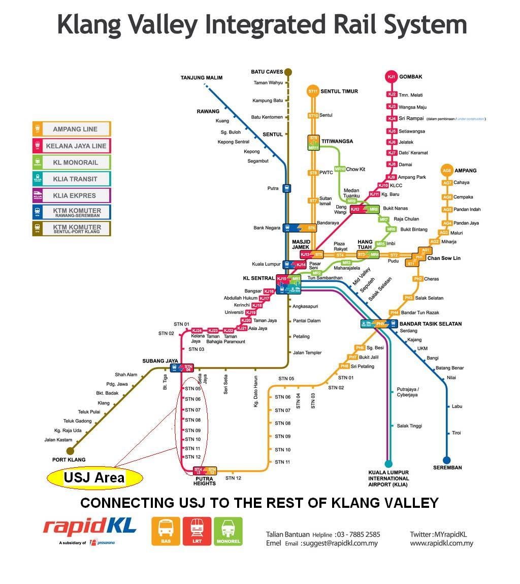 subang jaya lrt útvonal térkép