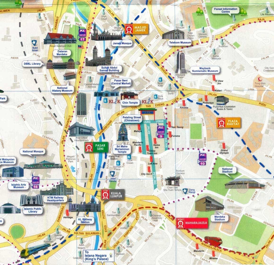 kuala lumpur city térkép turista