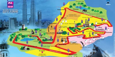 Kuala lumpur hop on hop off útvonal térkép