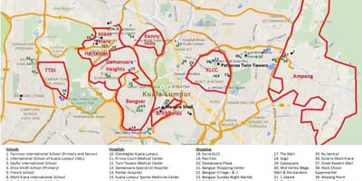Kuala lumpur területén térkép